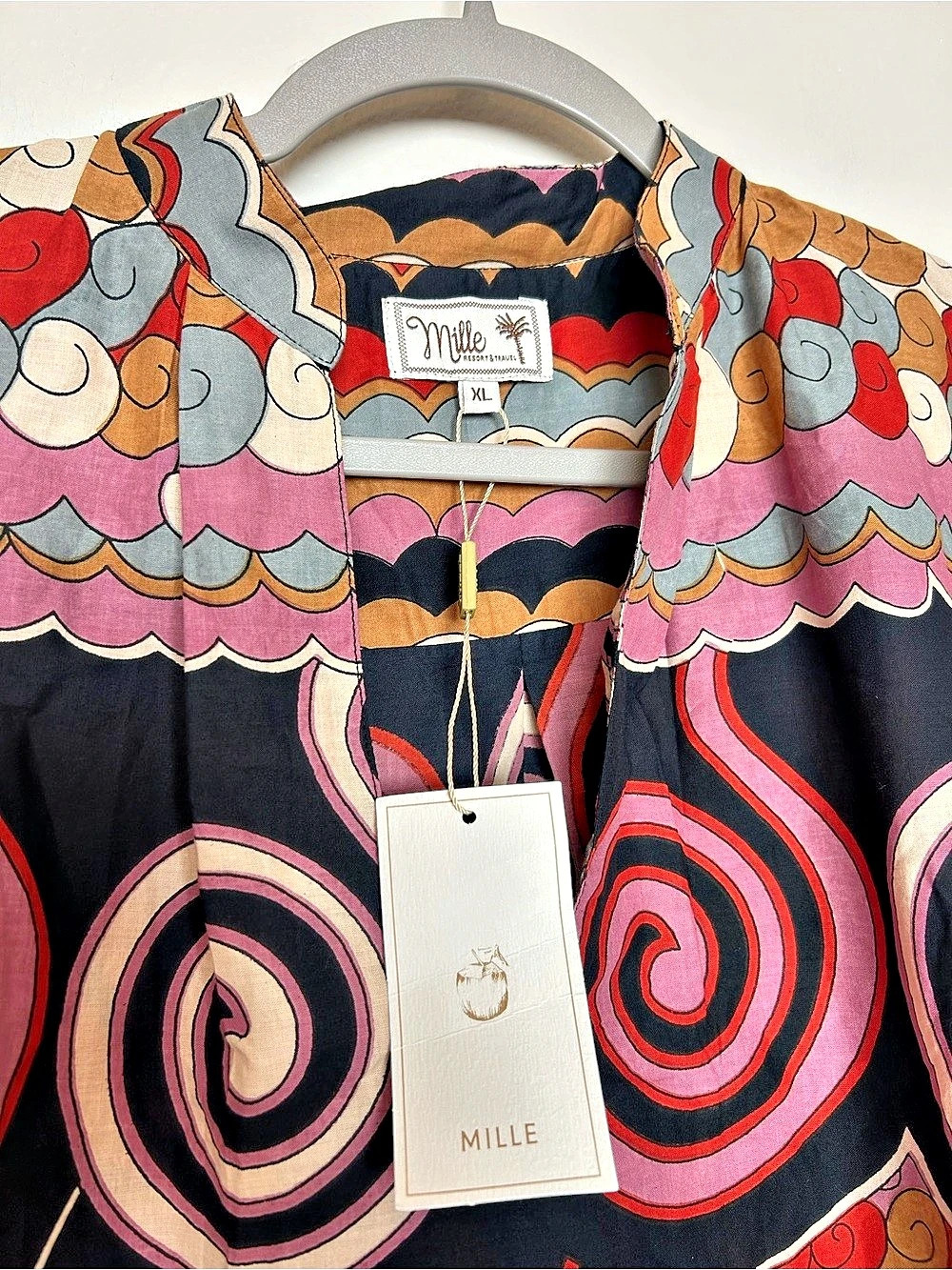 NEW Mille Freya Cotton Blouse Geometric Boho - Picture 5 of 7